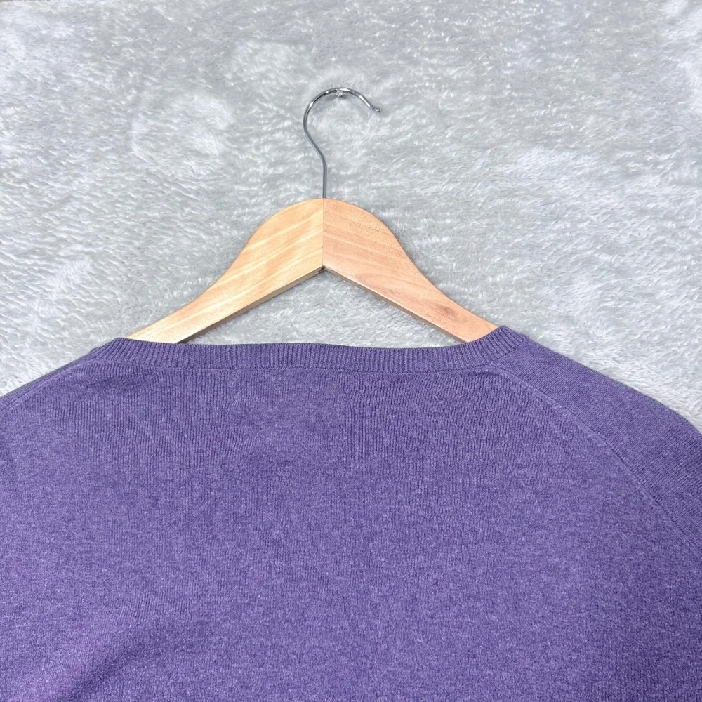 Polo Ralph Lauren Sweater Mens XL Purple V-Neck 100% Pima Cotton Pony Logo